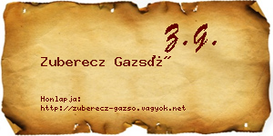 Zuberecz Gazsó névjegykártya